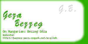 geza bezzeg business card