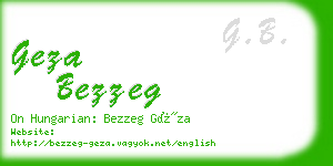 geza bezzeg business card